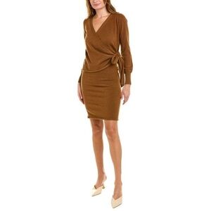 Avantlook Womens  Lantern Sleeve Sweaterdress, Brown Medium